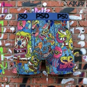 PSD Underwear SpongeBob SquarePants Trippy Graffiti Boxer Briefs Men's Size XL